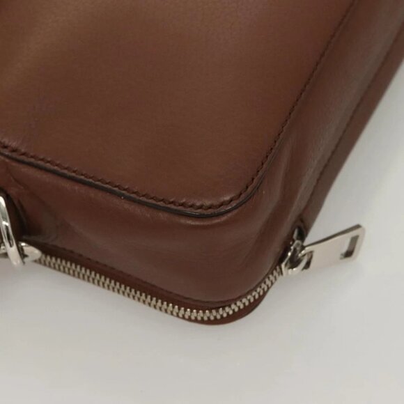 GUCCI Clutch Bag Leather Brown Silver - Picture 7 of 14